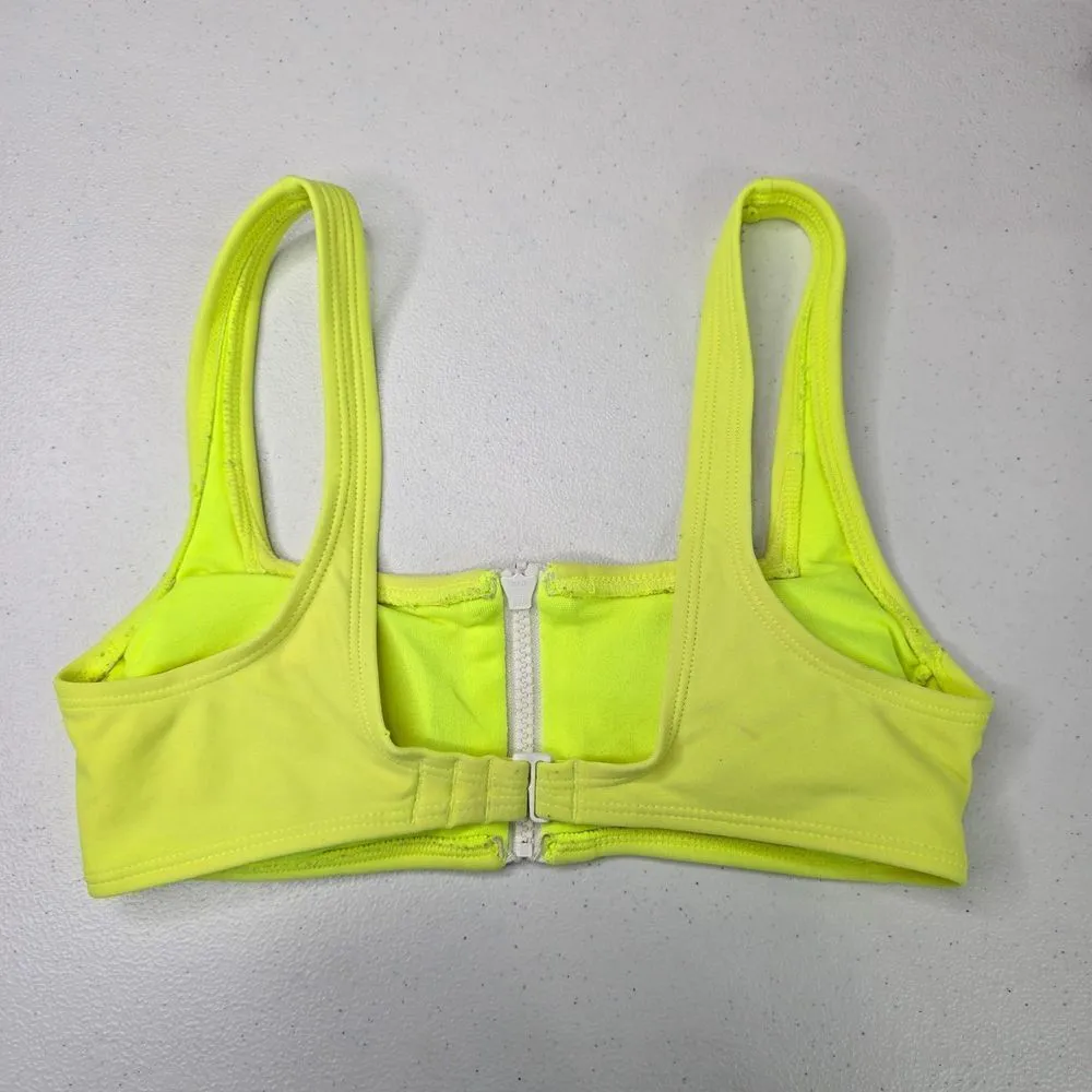 Xhilaration Green Zipper Padded Bikini Top Swimwear Swimsuit Size XS - Image 2