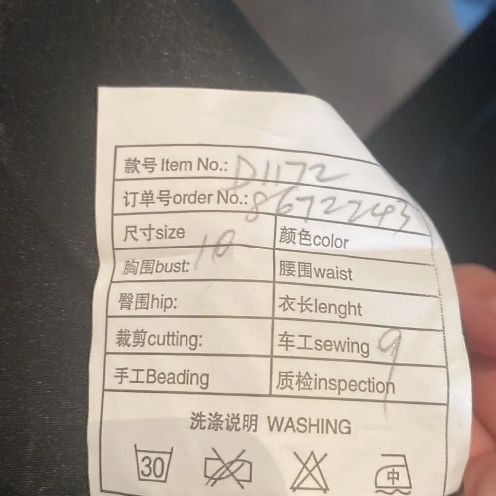 Women’s Black Full Length Prom Party Dress Criss Cross Straps & Leg Slit Size 10 - Image 10