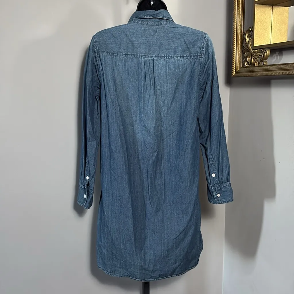 J Crew Size 8 Chambray Denim Button Down Jean Dress - Image 2
