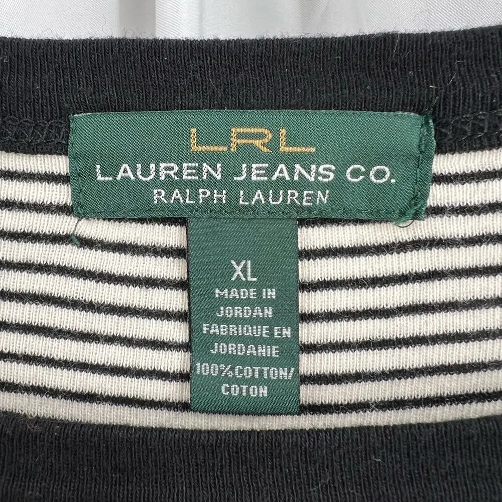 LRL Lauren Jeans Co Ralph Lauren Striped Drop Waist Dress XL - Image 5