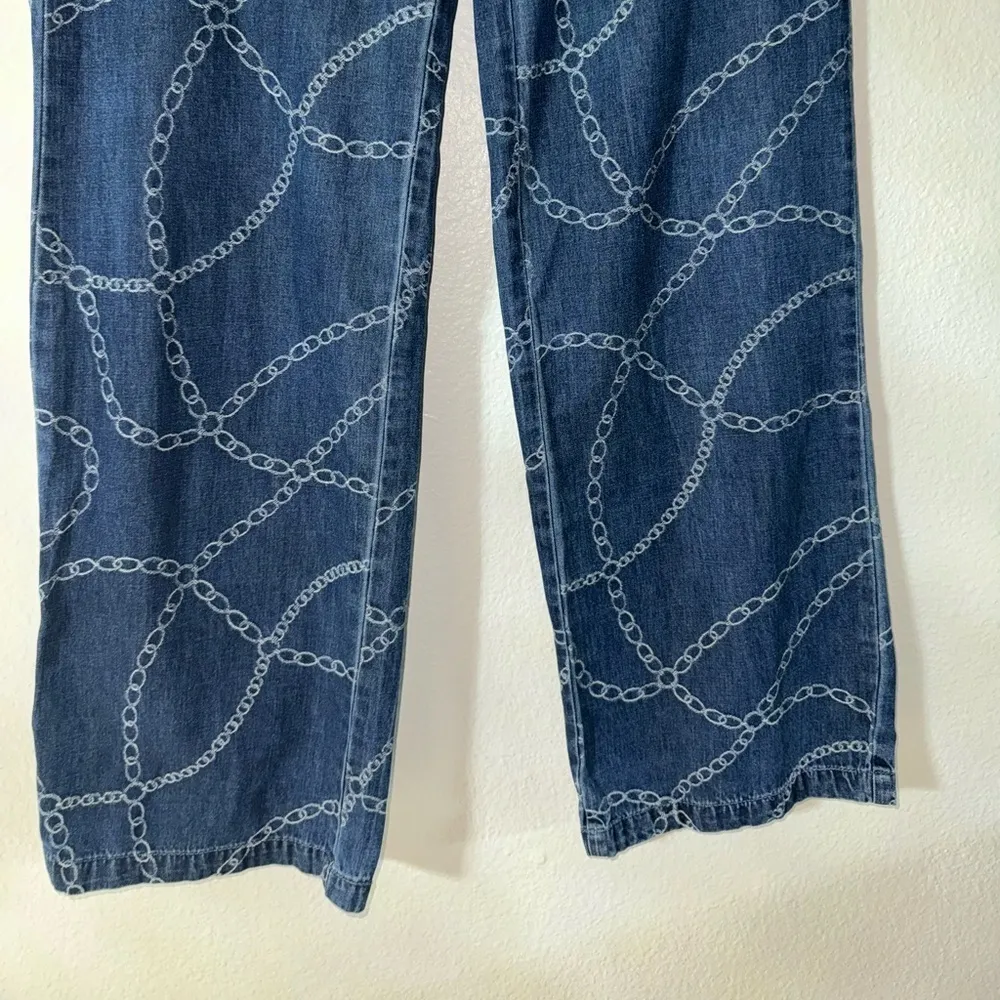 J. McLaughlin -Size 0 -Women’s Chain Wide Leg Denim Jeans High Rise Blue - Image 3