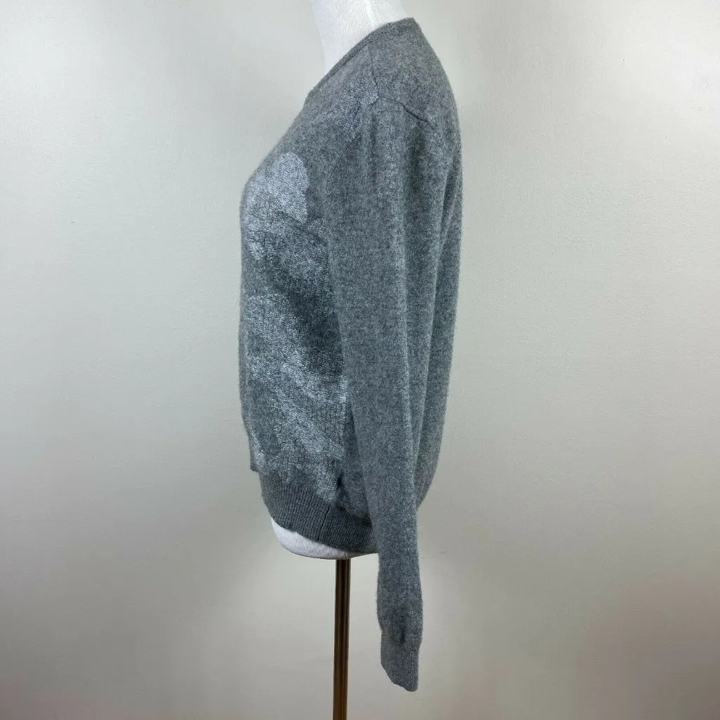 Calvin Klein Sweater L Gray Wool Cotton Long Sleeve Knit‎ Womens - Image 5