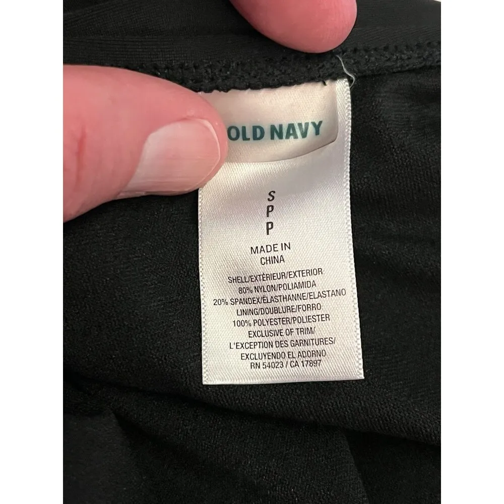 Old Navy Women’s Small Deep V-Neck Tie Back Black Halter One-Piece Swimsuit - Image 5