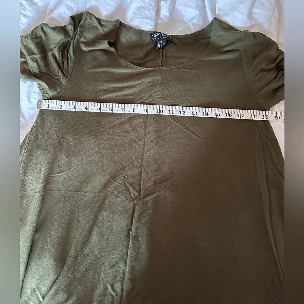 Olive Green Short Sleeve Forever 21+ Skater Dress 2x - Image 2