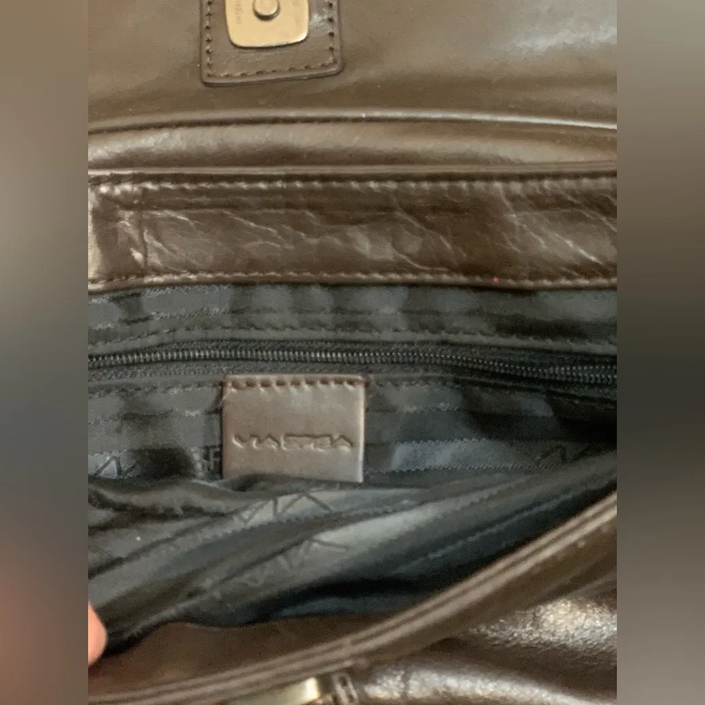 Via Spiga Elegant Brown African Print Leather Clutch - Image 4