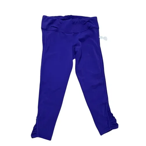 Athleta Ruched OC Kama Iris Blue Activewear Capri Cropped Pants XS Colorful NWT‎ - Image 2