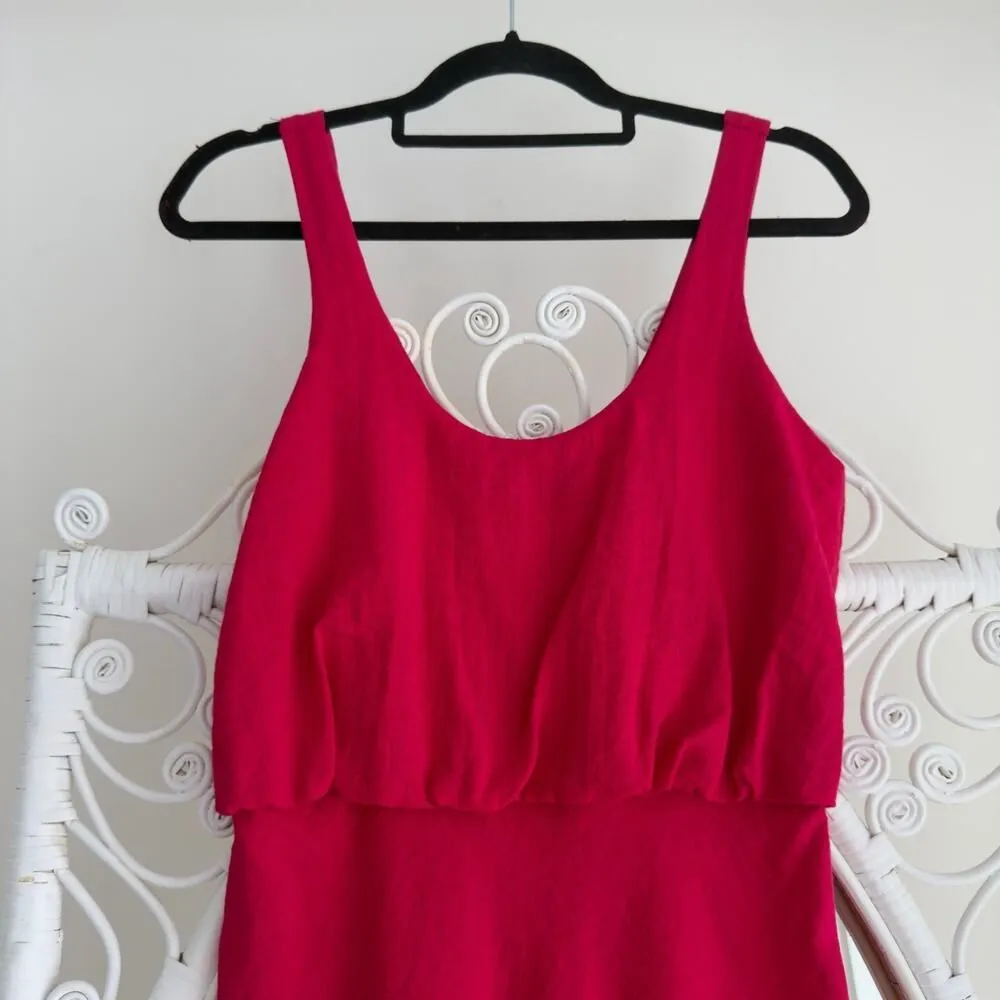 Zara Dress Small Pink Midi Gathered Empire Waist Dopamine Date Night Brunch Girl - Image 2