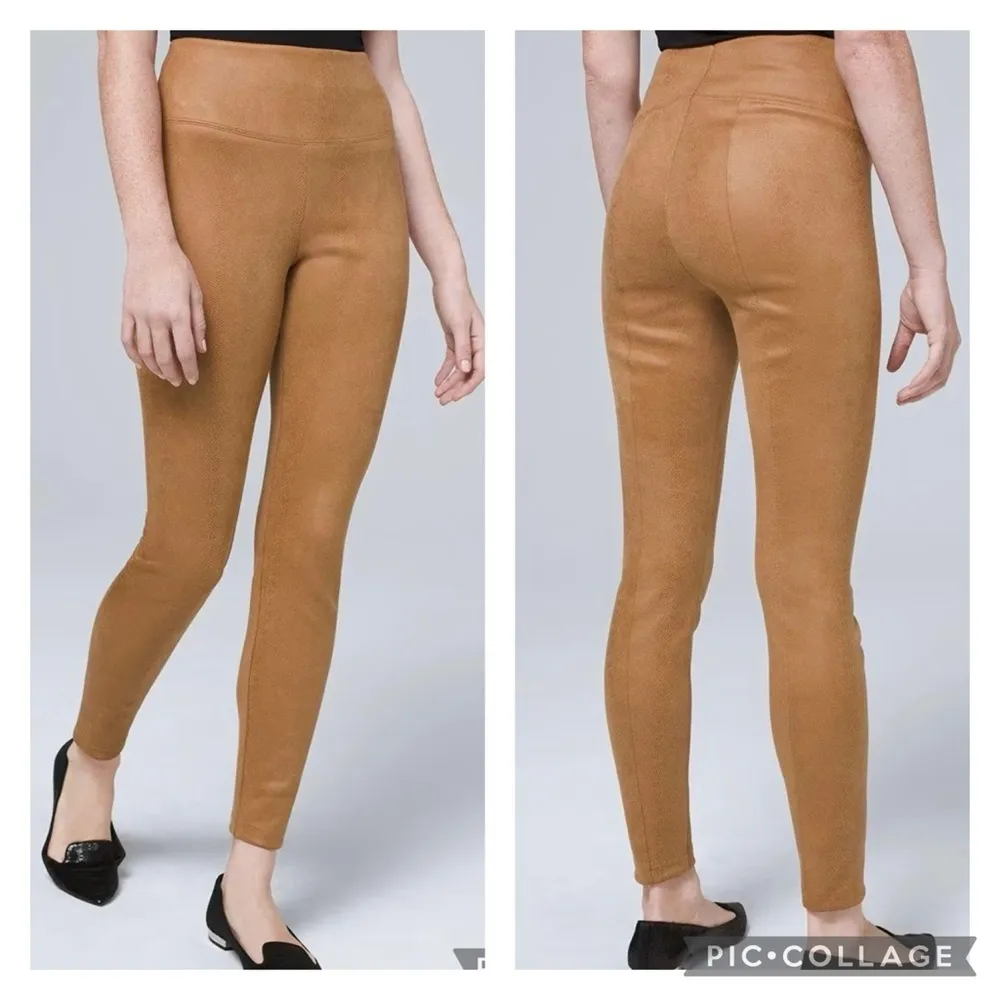 WHBM Runway Legging Pants Snake Foil Print Bronze 4 Chic Ponte Knit - Image 2