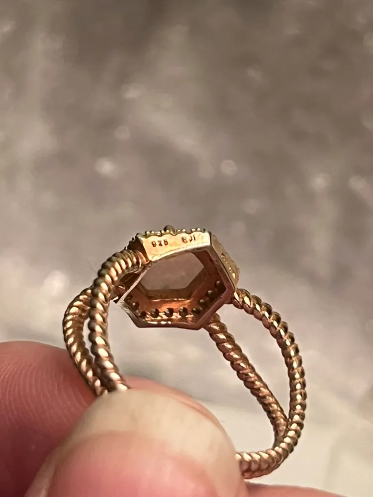 Rose Gold Opal Ring Pink - Image 5