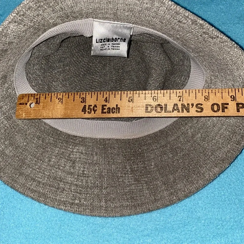 LIZ CLAIBORNE chenille soft bucket hat gray metal logo vintage NEW size osfa - Image 9