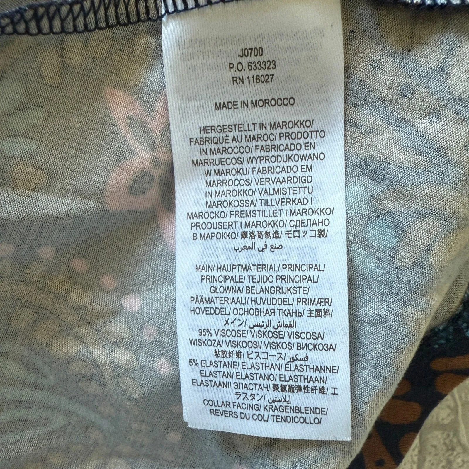 Boden Lavinia Navy Floral Midi Wrap Dress Elbow Sleeve Jersey Dress Sz 12P Blue - Image 6