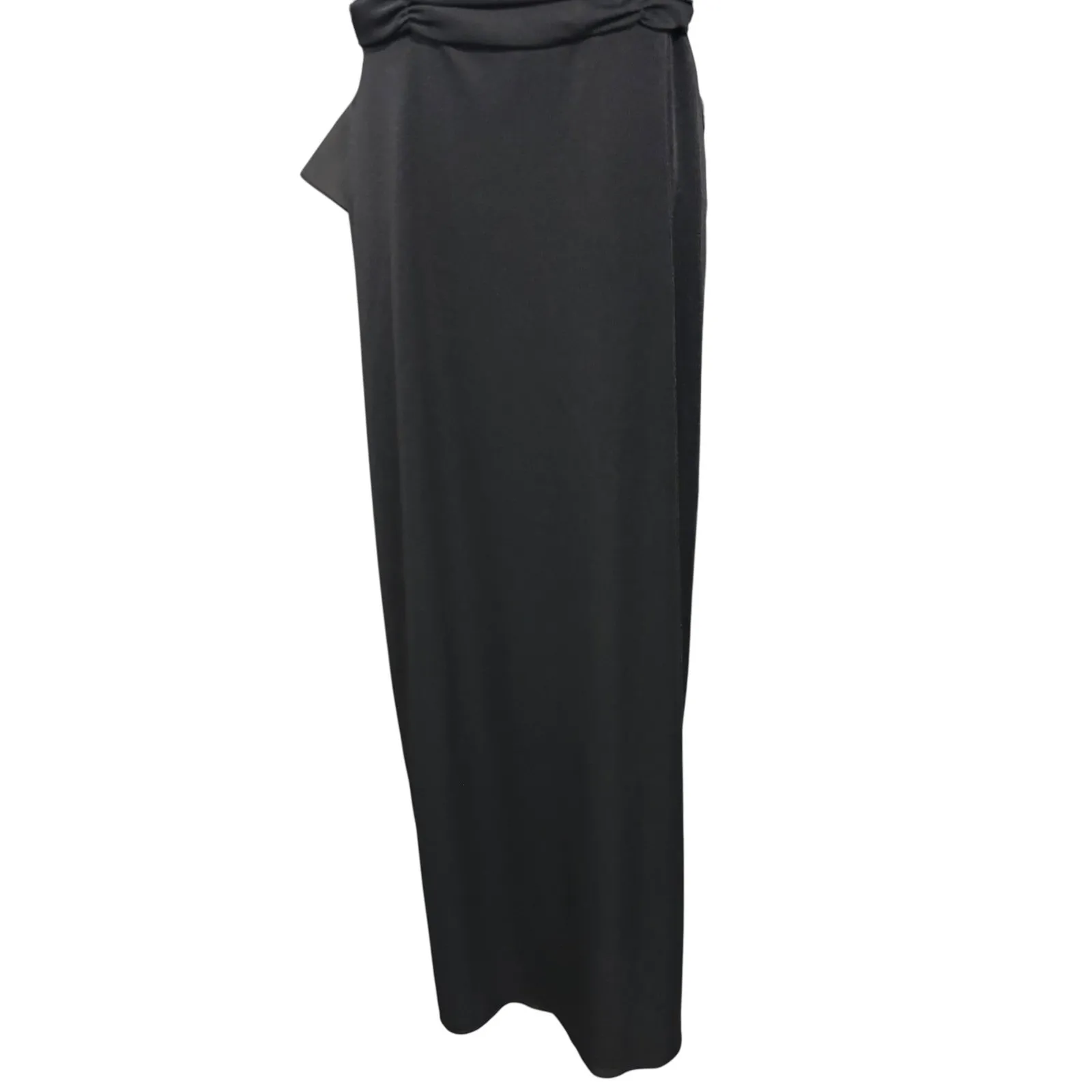 Vintage Robbe Zanca Party Formals Black Ruched Spaghetti Strap Gown Dress Size 6 - Image 4