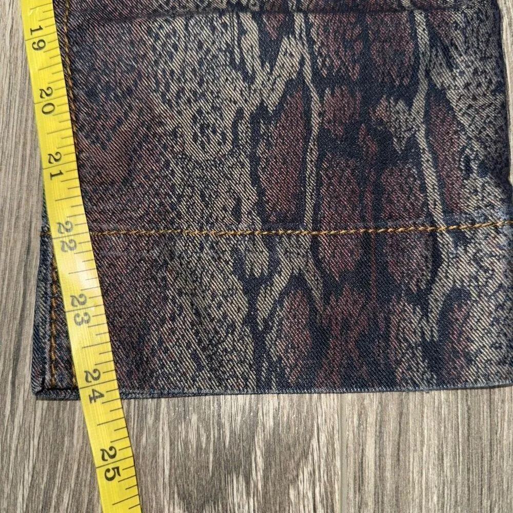 A.n.a Dark Rainbow Snakeskin Skinny Crop Jeans Size 12 Petite - Image 3