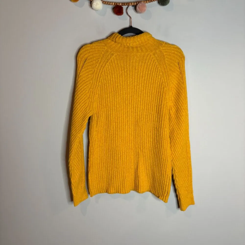 Sundance Toasty Dimensions goldenrod silk blend ribbed turtleneck sweater - Image 3