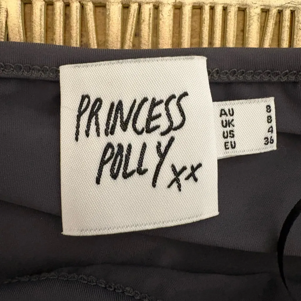 Princess Polly One Shoulder Black Bodysuit‎ Size 4 - Image 3