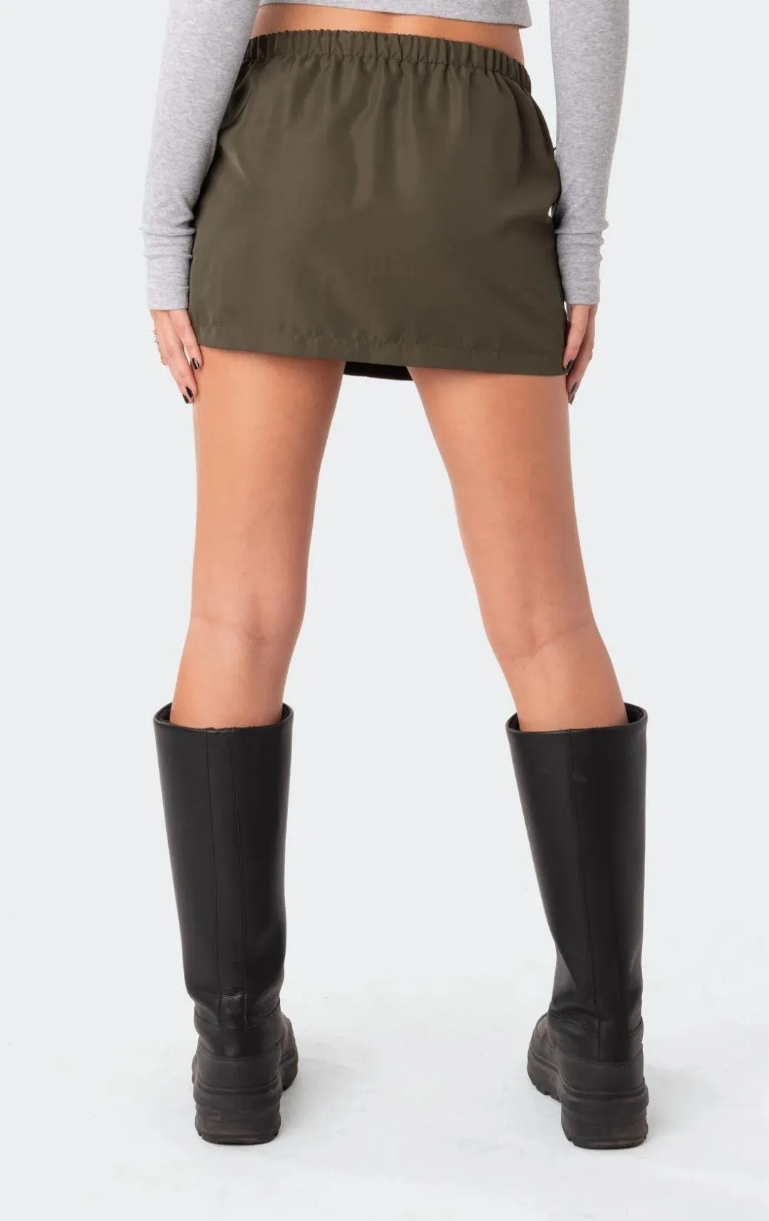 Dark Green Mini Skirt  - Image 4