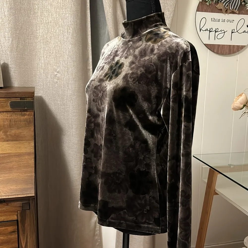 Vintage edin Velvet Lingerie Sleeve Blouse Black Size L - Image 6