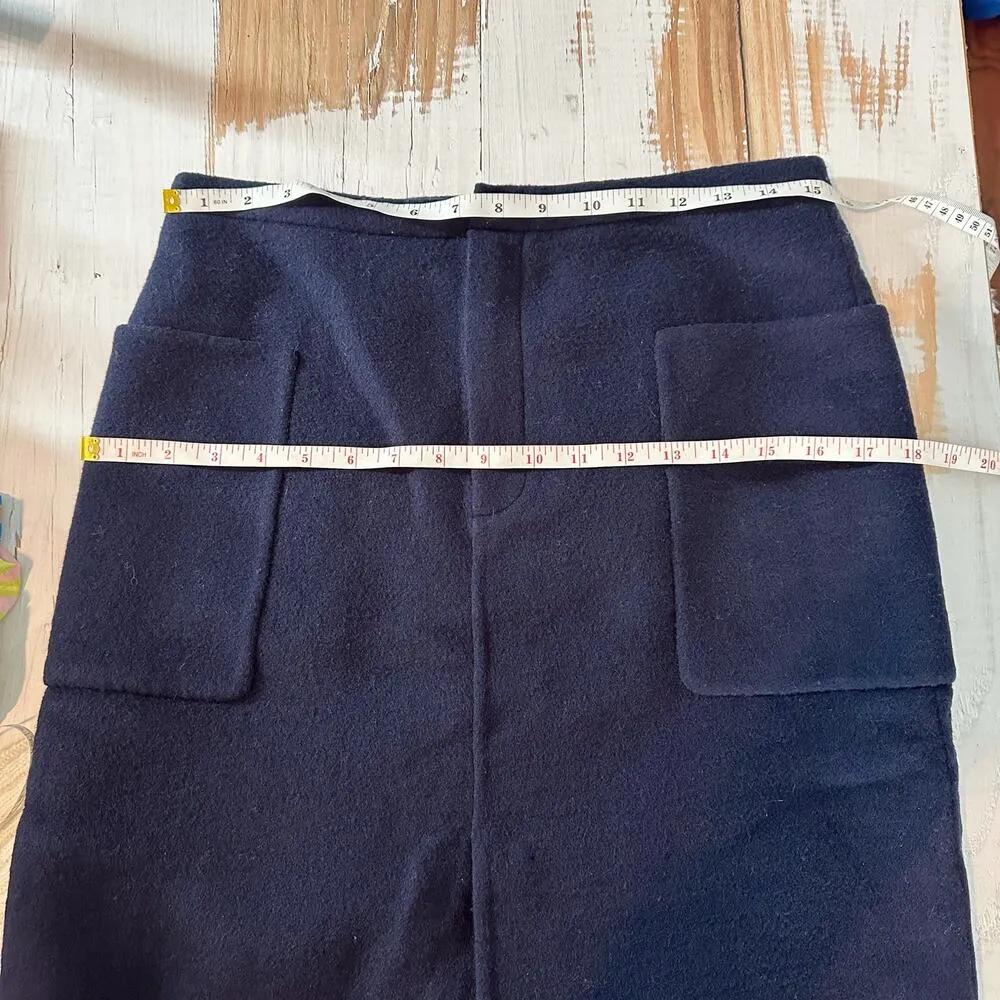 Vince Wool Blend Midi Skirt Size US 4 Navy Business Casual - Image 10