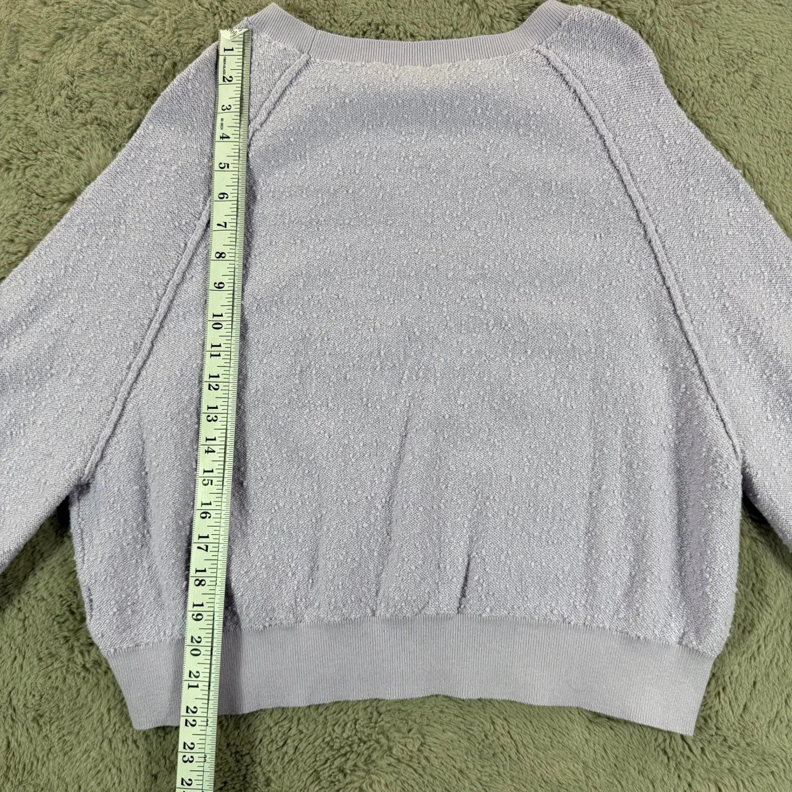 Free People XS Pullover Knit Sweater Long Sleeve Lavender‎ Textured Cozy Relaxed - Image 7