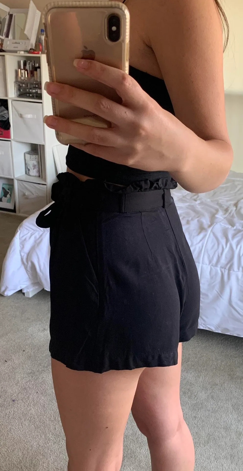 black paperbag shorts - Image 3