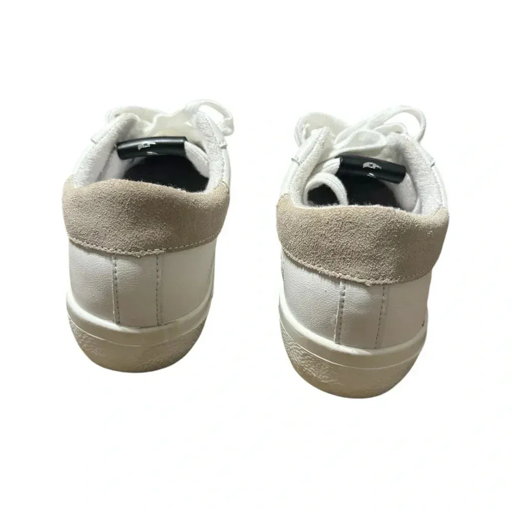 Steve Madden Womens Starling Sneaker 7 White Lace Up Rubber Sole Perforated - Image 2