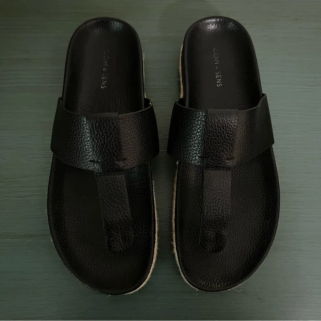 Com & Sens Lania Black Espadrille Sandals - Image 2