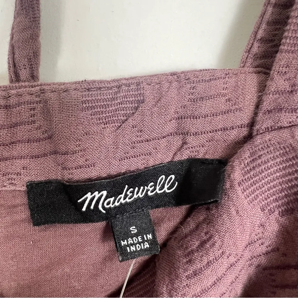 Madewell Floral Quilted Puff-Sleeve Mini Dress in Fig Purple Size Small NWT - Image 10