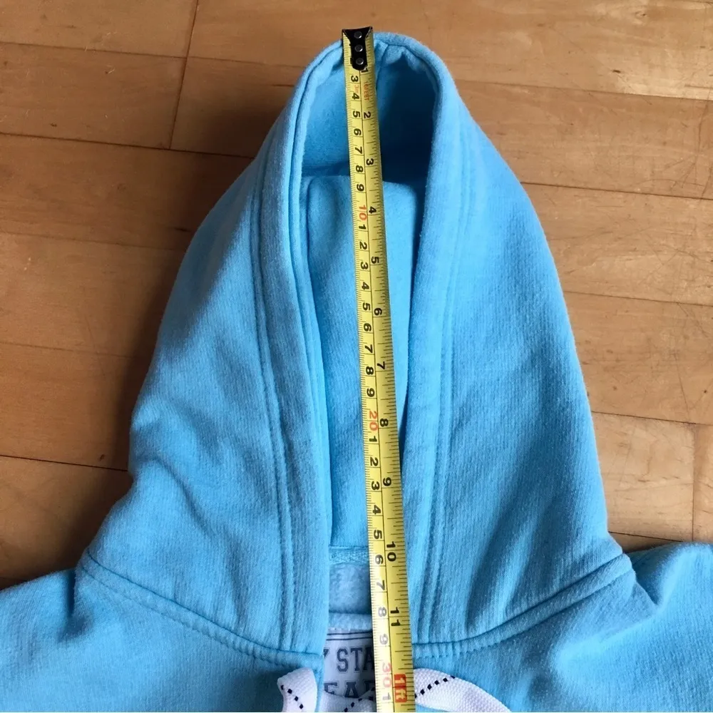 Martha’s Vineyard Crew Collegiate Sweatshirt Hoodie, Aqua Blue, White, Size S Blue - Image 12