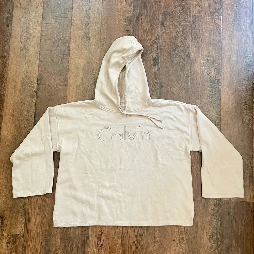 JEANS beige/nude hoodie sweatshirt, size XL - Image 2