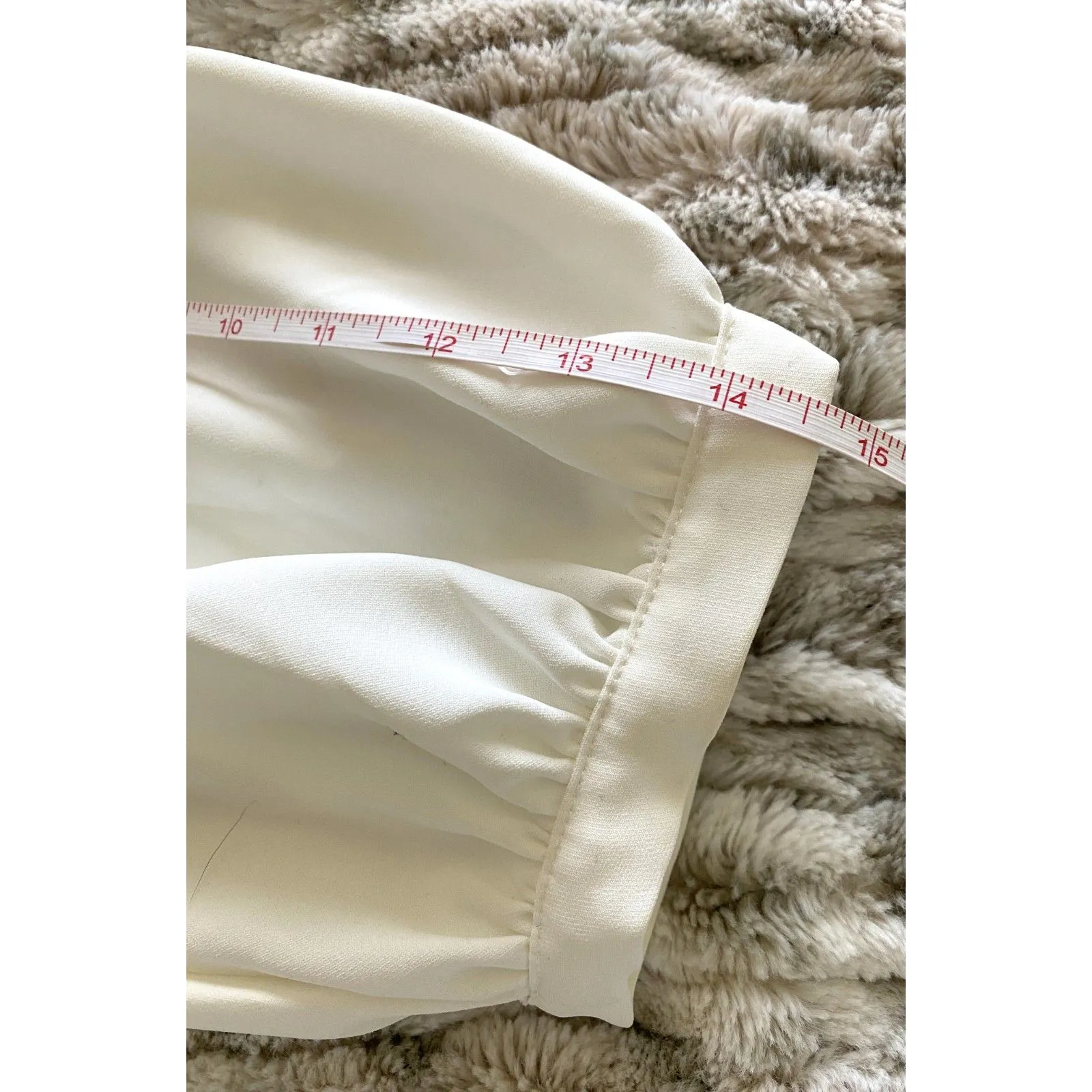 Amanda Uprichard Ivory Evangeline Blouse Balloon Sleeve Revolve Chic Top Sz XS - Image 14