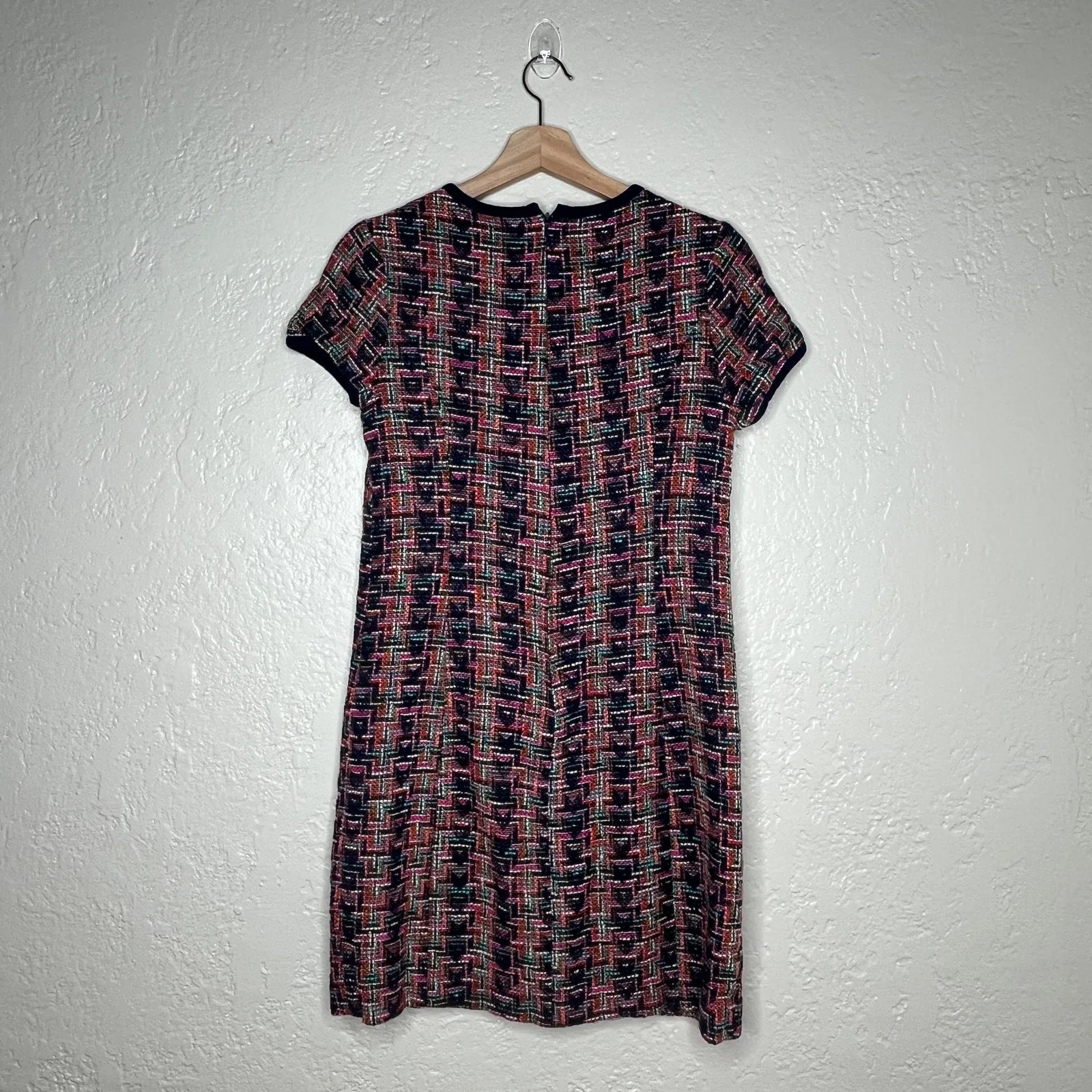 Shoshanna Women’s Plaid Twee Sheath Dress Cap Sleeve Front Pockets Size 8 - Image 2