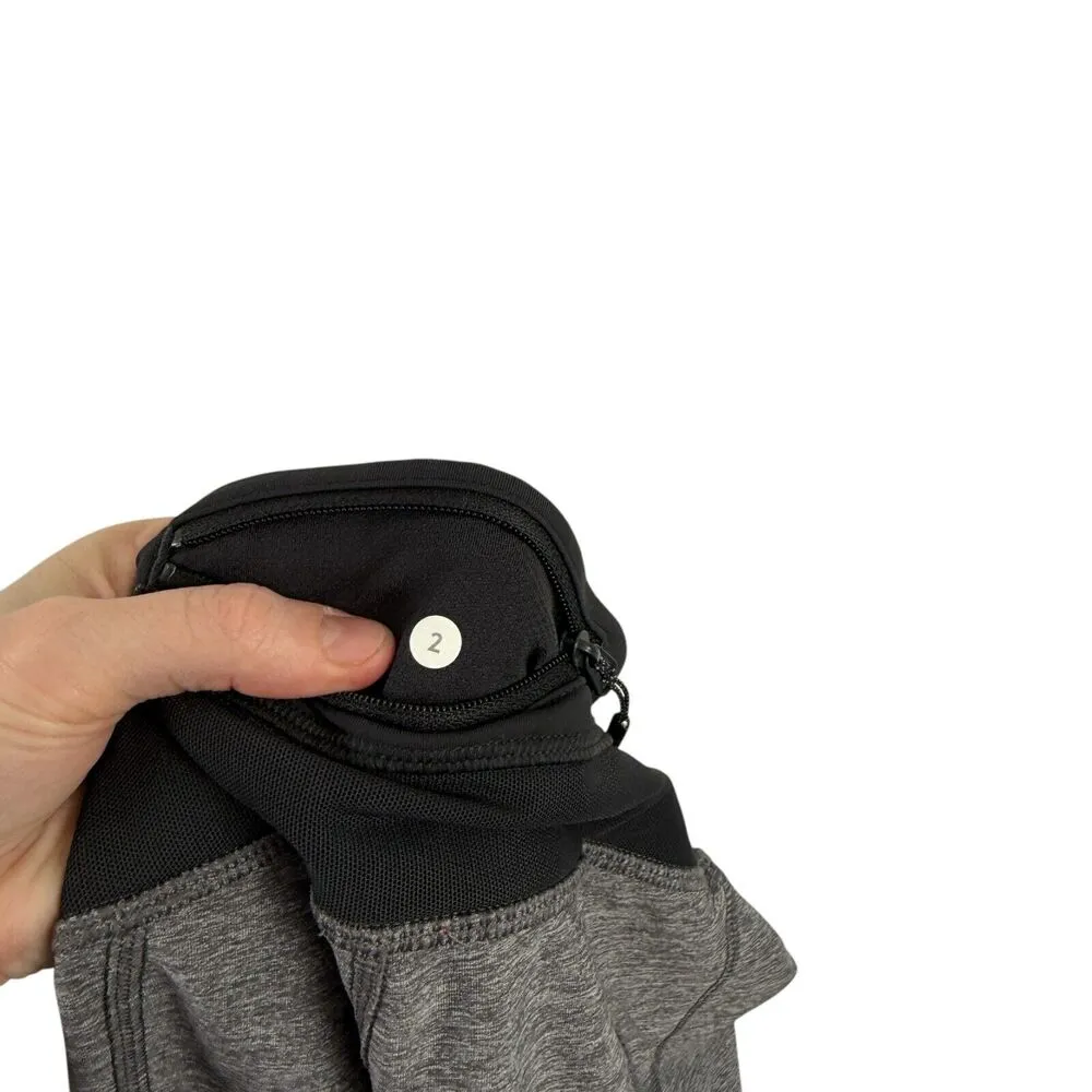 Lululemon Mesh With Me Grey Crop Leggings 18" Active Gym Run Low Rise Womens 2 - Image 6