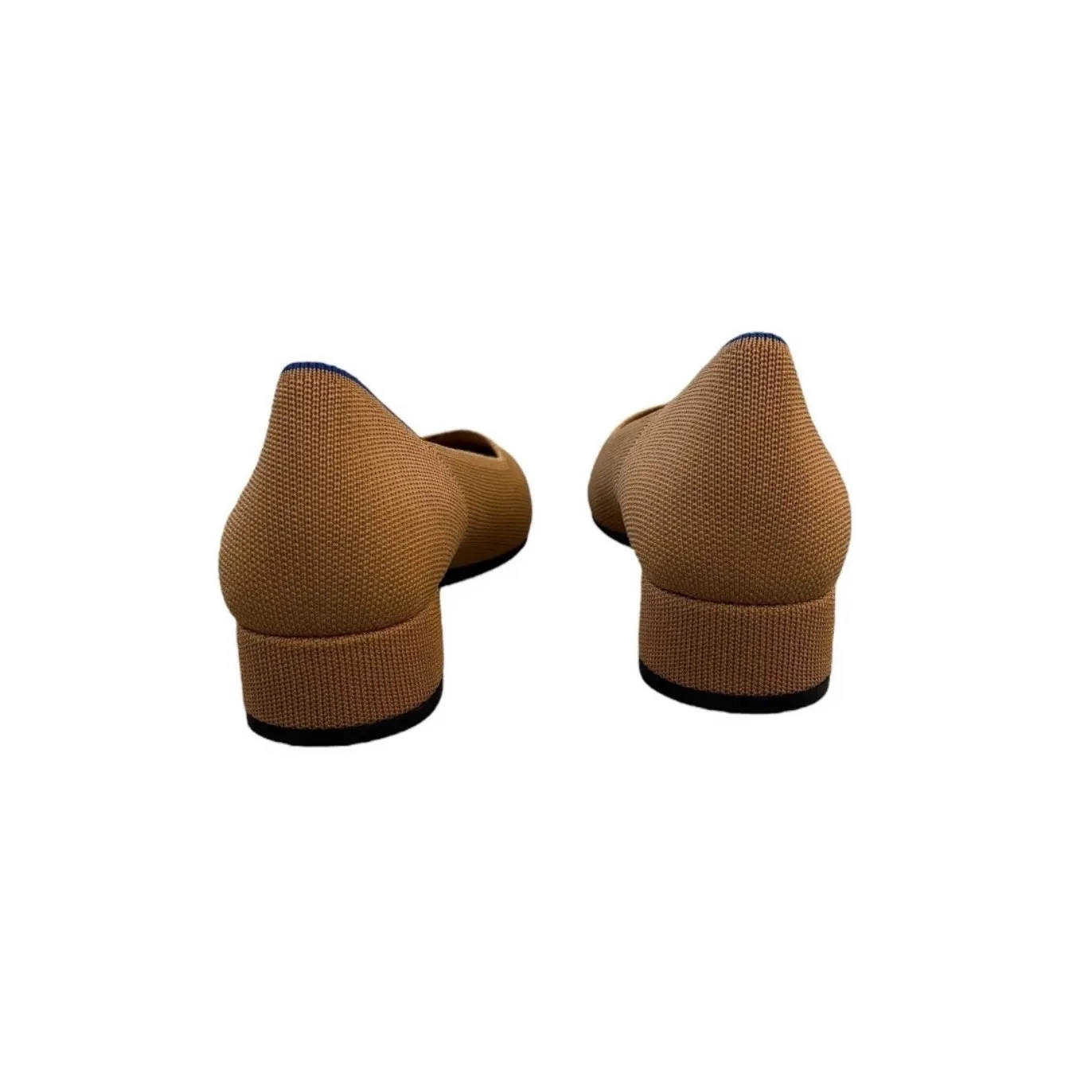 Rothy’s The Point Flats Tan Black Cap Toe Women’s Size 9 Woven Knit Shoes - Image 3