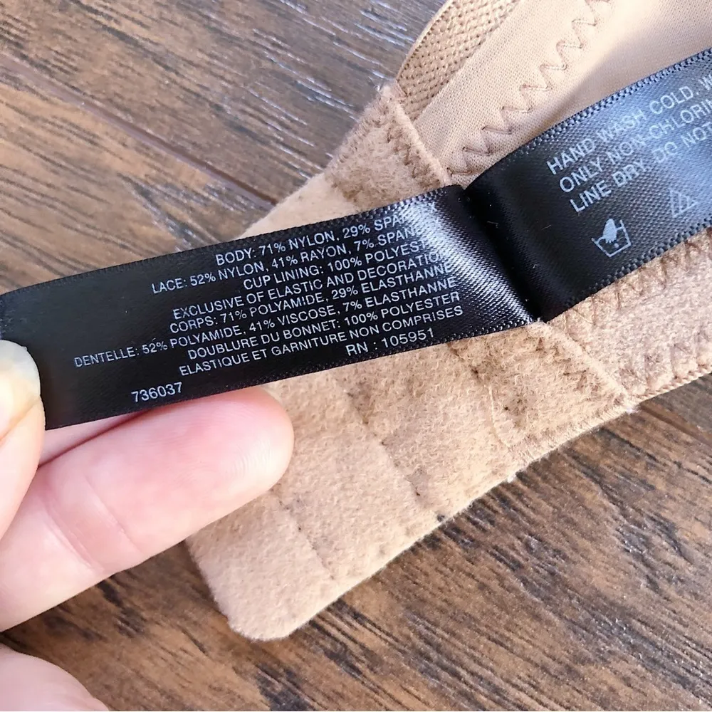 Natori • Body Double Lace Trim Underwire Bra 736037 nude beige padded Suntan - Image 8