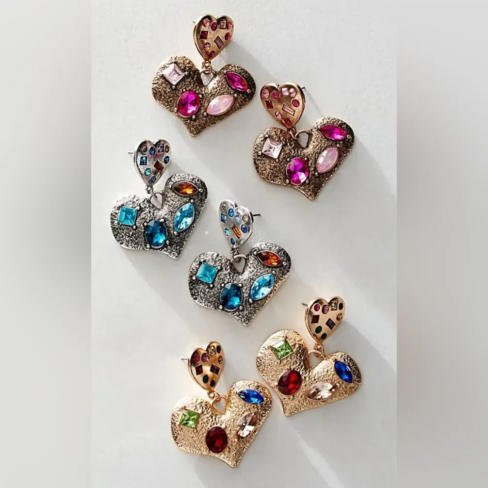 NWT FREE PEOPLE My Everything Dangles - Brass Amethyst - Image 2