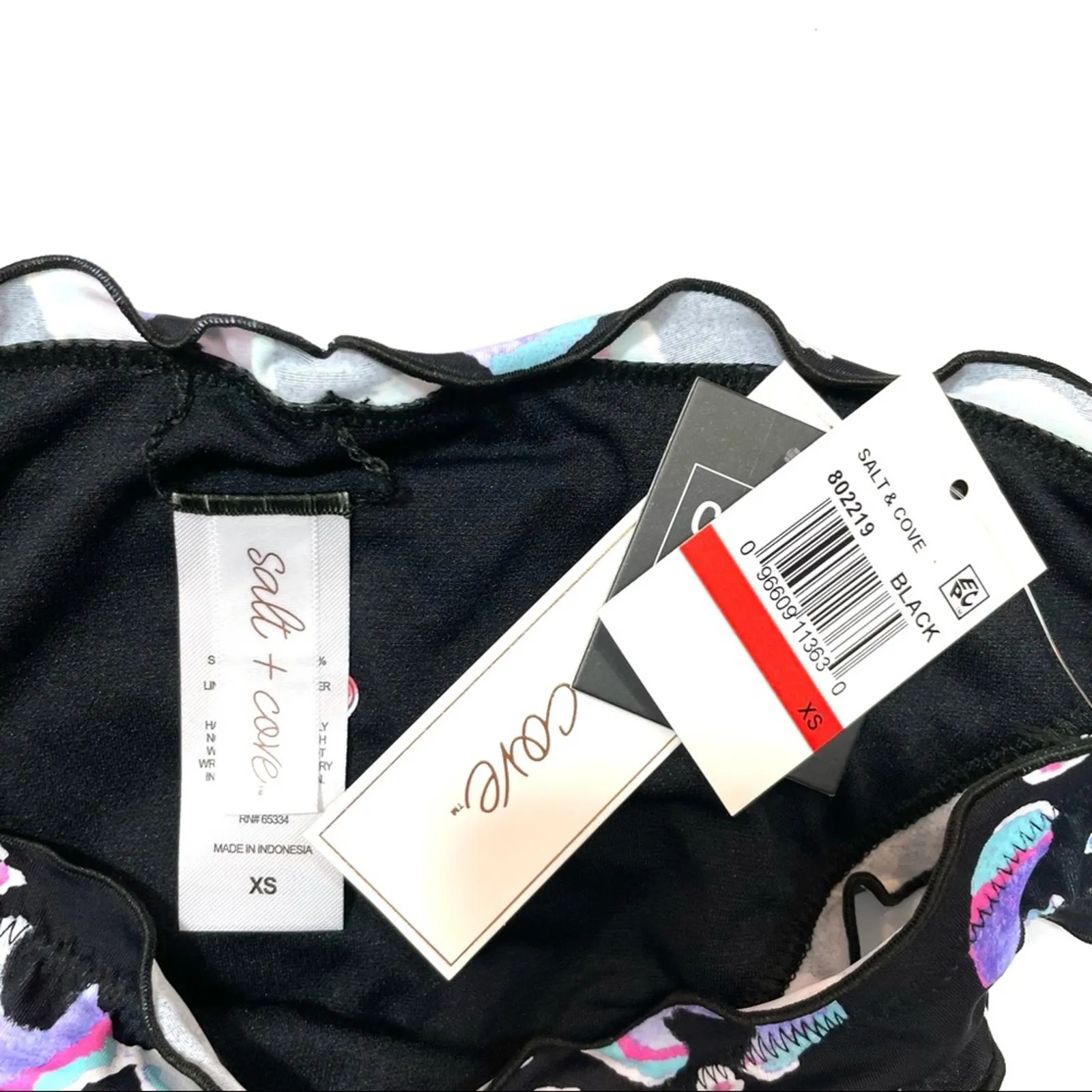 Salt+Cove leopard multi ruffled bikini swim bottom Black Size XS - Image 3