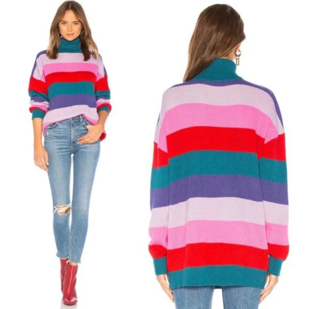 Lovers + Friends Marianne Striped Turtleneck Sweater - Image 12