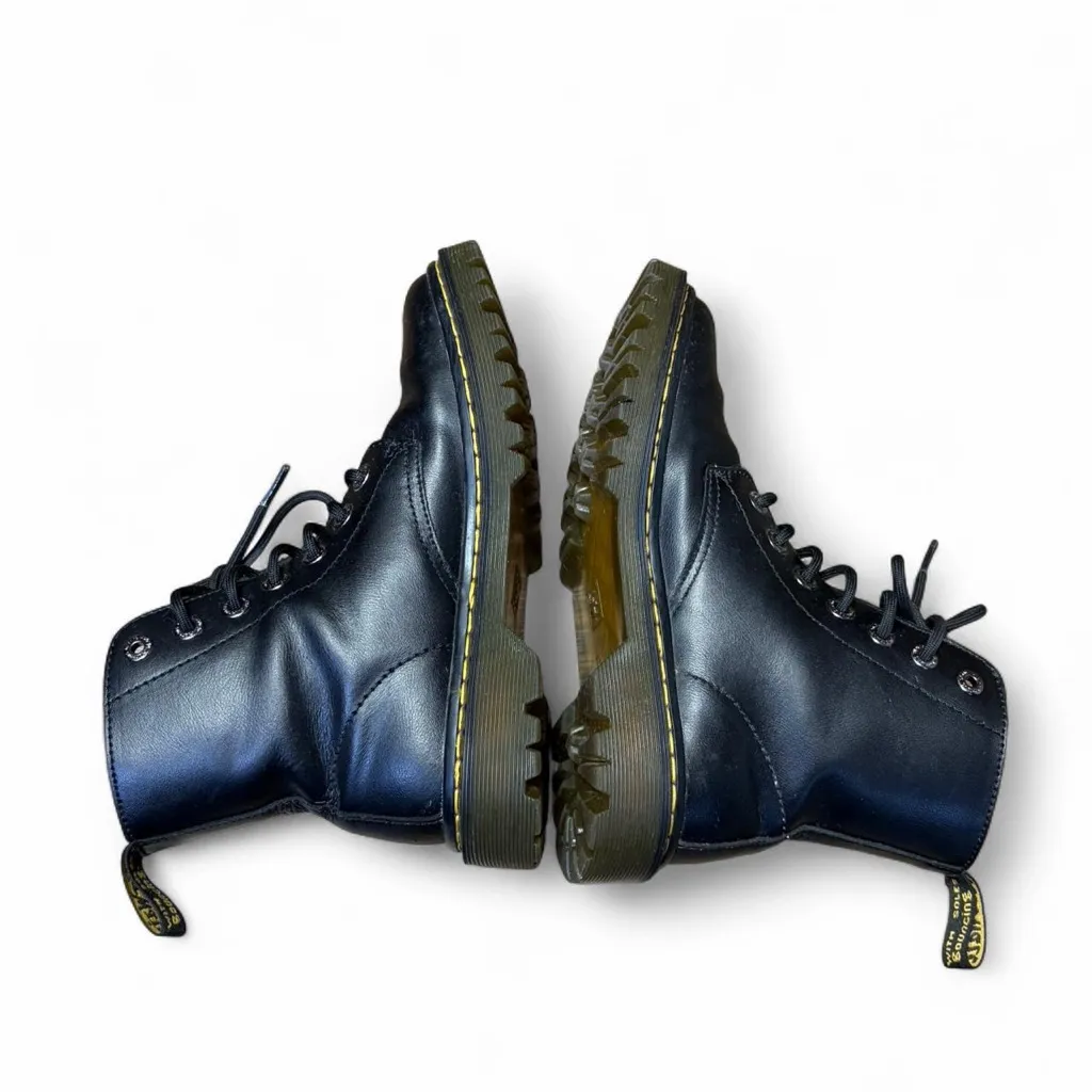 Dr. Doc Martens Luana Womens 7 Air Wair Black Leather 8 Eye Combat Boots AW004 - Image 5