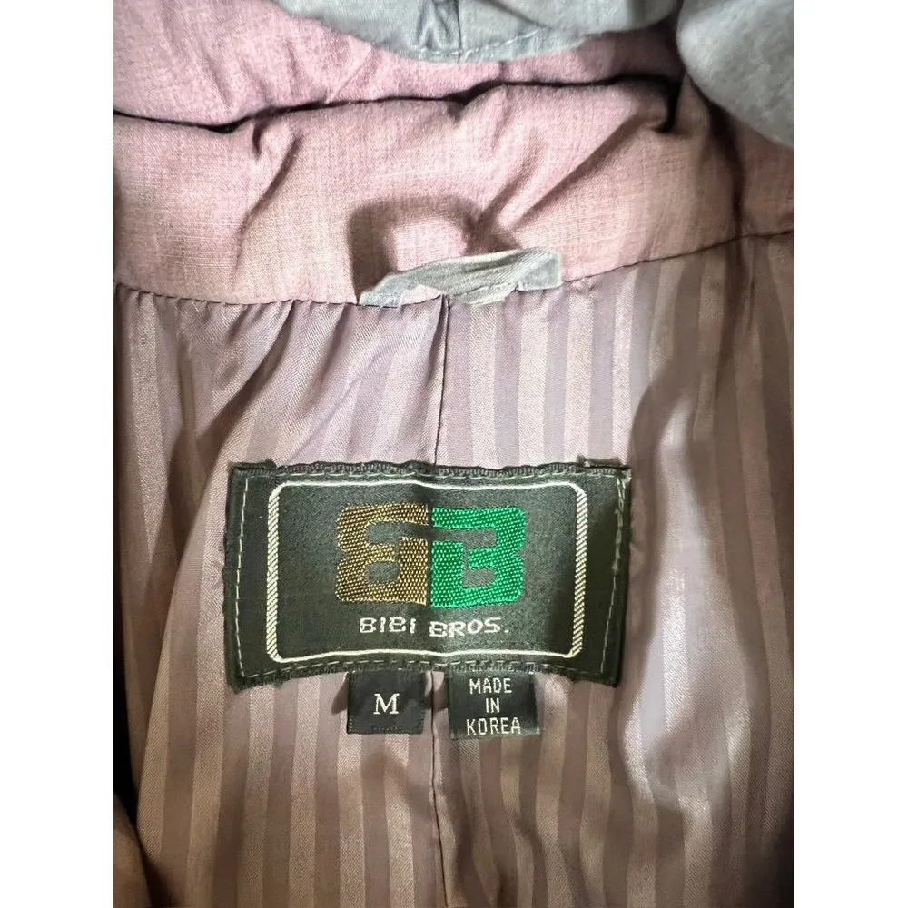 Bibi Bros. Women's Puffer Long Grey Hooded Coat Gray Size M - Image 3