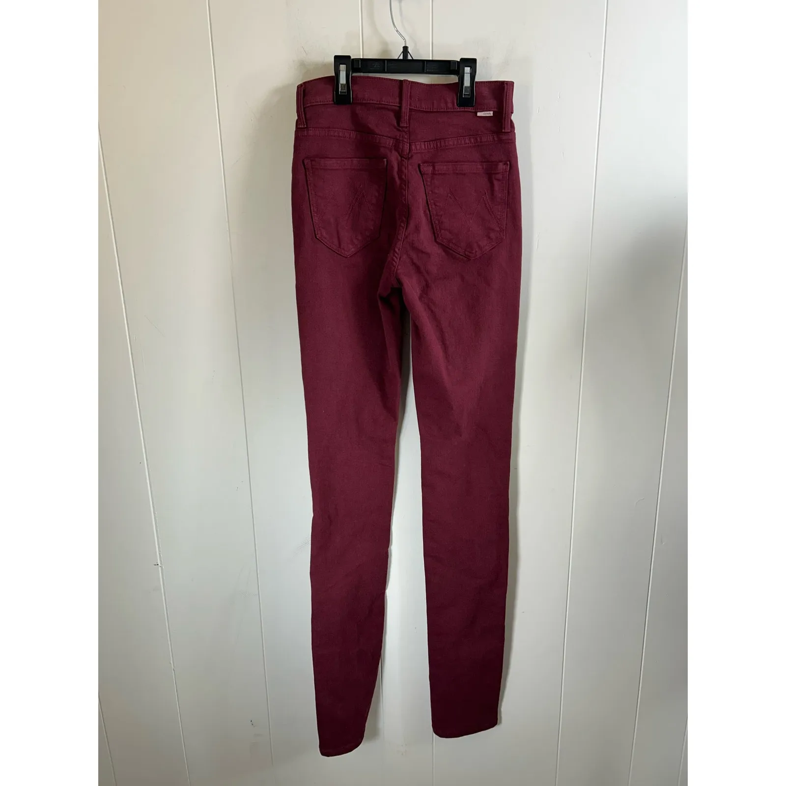 Mother Jeans The Rascal Sliced Up Heel Jeans In Burgundy Women’s Size 24 NWOT Red - Image 6