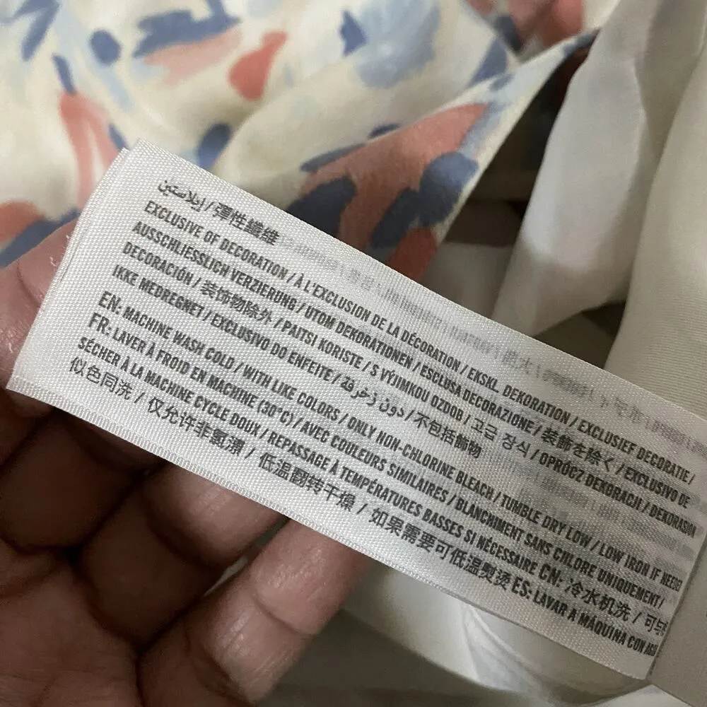 Abercrombie & Fitch Paint Print Midi Skirt Large Wide Slit Dainty Summer Spring - Image 5