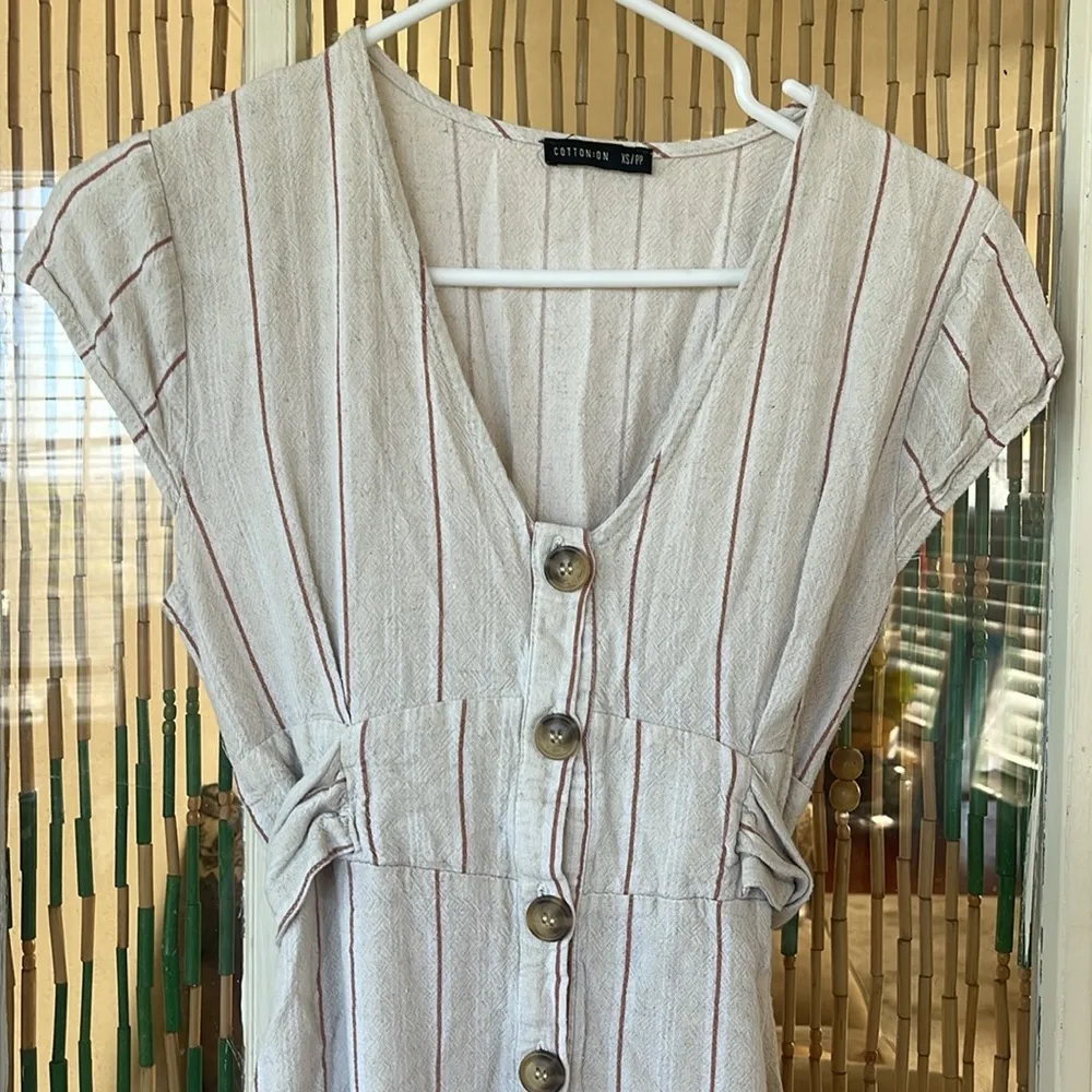 Cotton On Striped Button Down Belted Mini Dress XS - Image 2