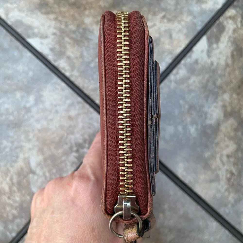 Chloe Mauve Leather June Bow Studded Card Holder Long Zipper Wallet - Image 6