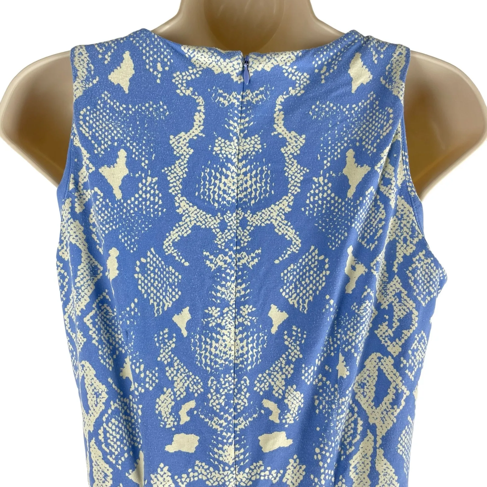 J. McLaughlin Catalina Snakeskin Sheath Mini Dress Blue Tan Size XS - Image 7