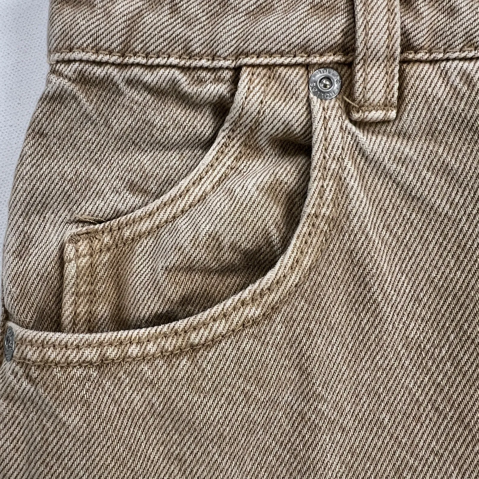 Rolla's Original High Rise Straight Leg Jeans Sand Tan 100% Cotton Size 25 - Image 13