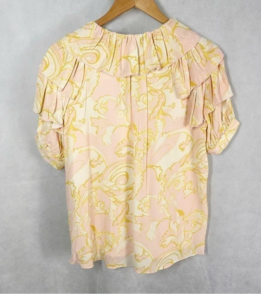 Ted Baker Frisis Frill Printed Short Sleeve Blouse Top Size 1 US 4 - Image 12