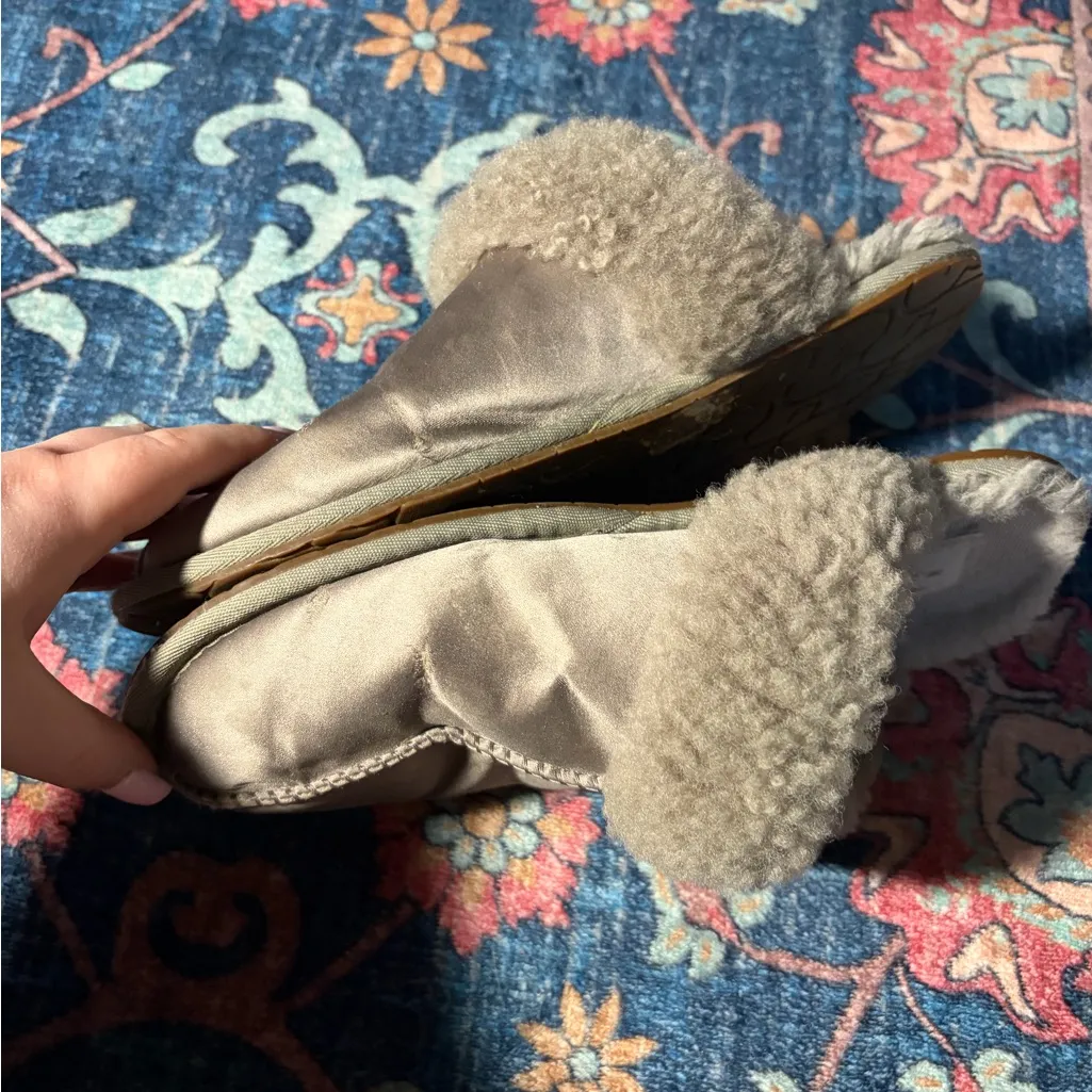 UGG  Women's Taupe Shearling Slippers - Image 3