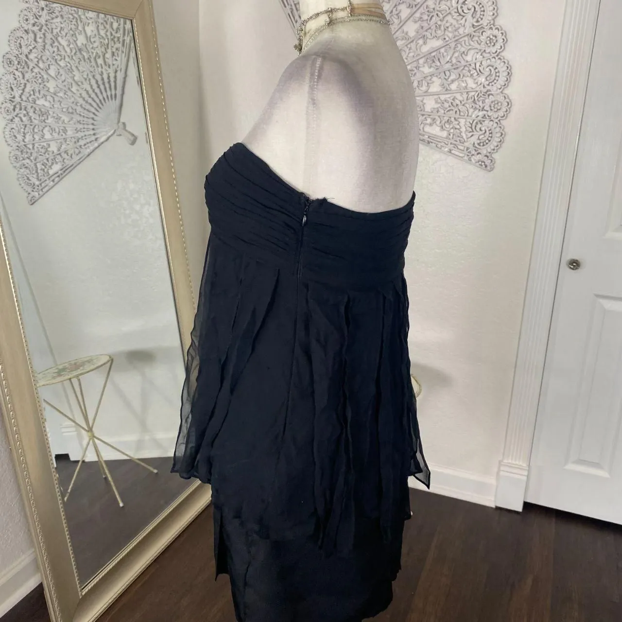 Sangria Early 2000's Strapless Frilly Silk Babydoll Tube Top 10P / M - Image 5