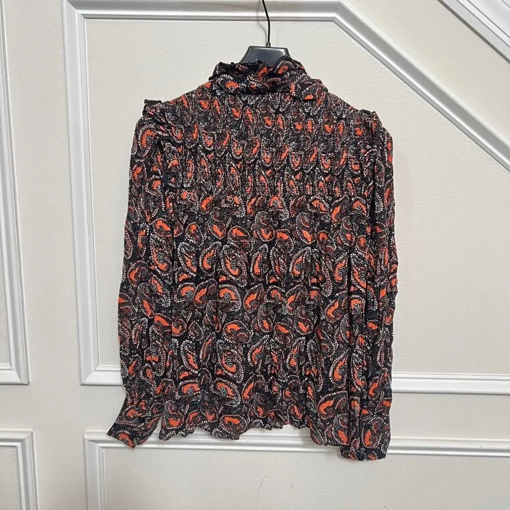 NWT $ 300 Antik Batik Anthropologie Women's Otto Blouse Sz L Long Sleeves Ruffle Size L - Image 12