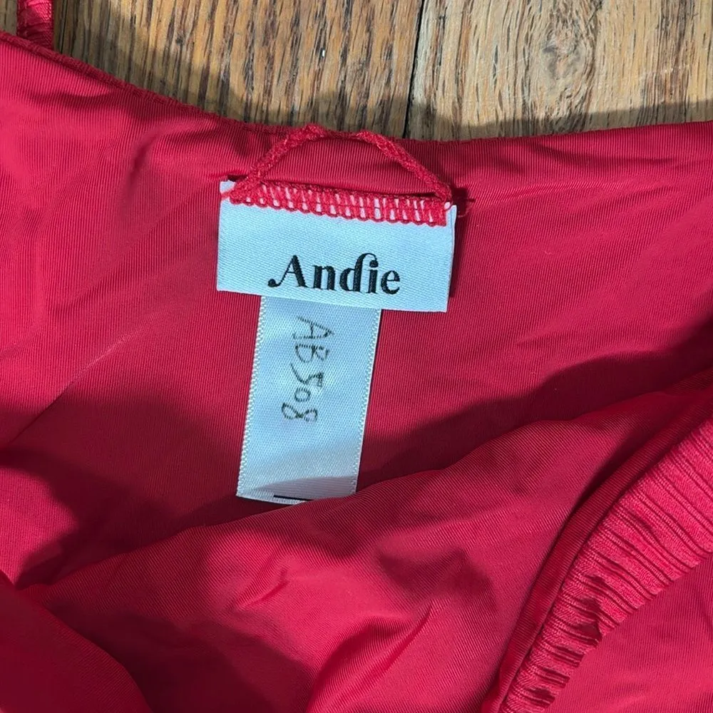 Andie String Bikini Set Ribbed Flame‎ Red size S NWOT - Image 6